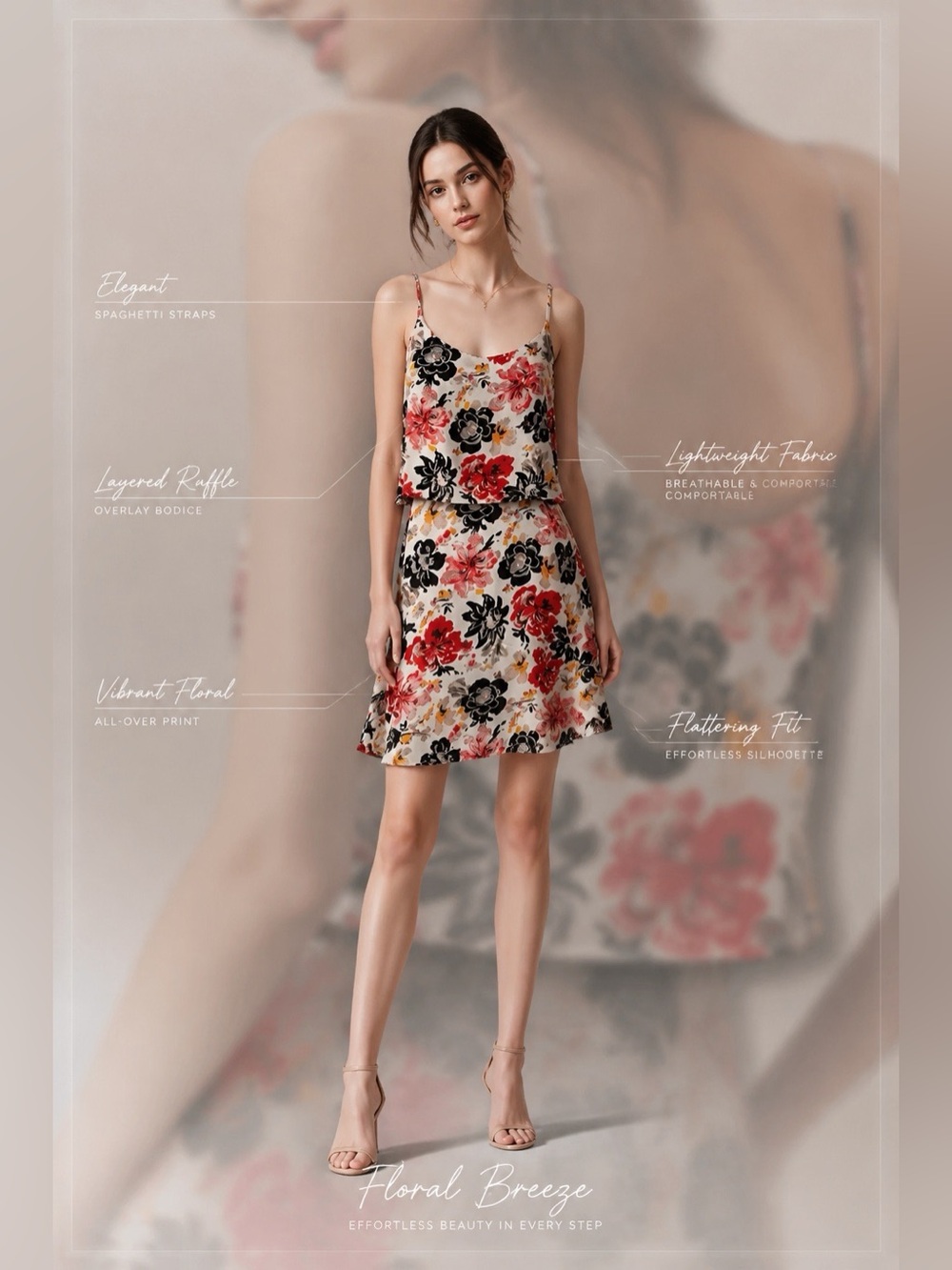 Abercrombie & Fitch Floral Cami Mini Dress Size Medium Layered Shift